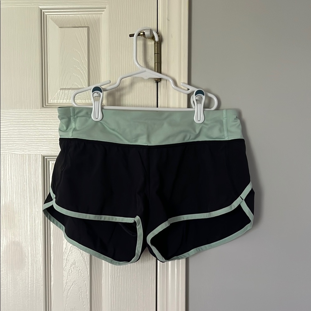 Lululemon Womens Black and Mint Athletic Shorts